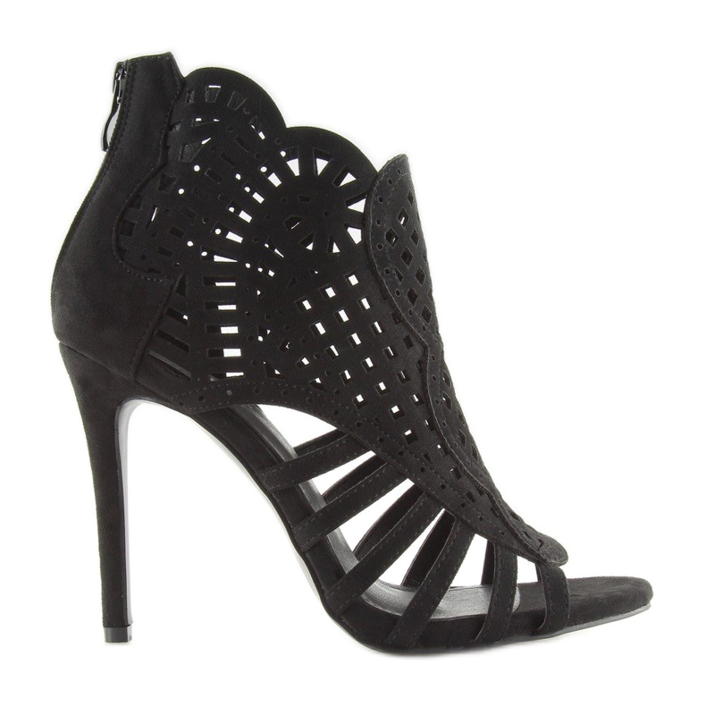 Cizme negre cu vârf deschis M286 Negru 1