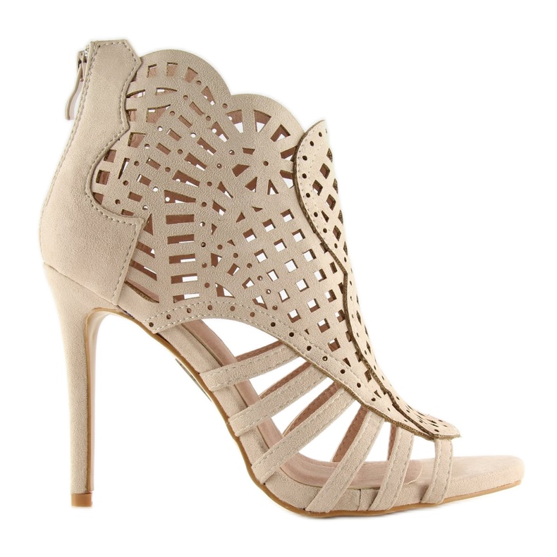 Cizme bej cu vârf deschis M286 Bej 1