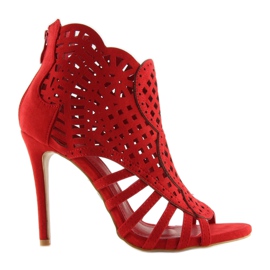 Cizme roșii cu vârf deschis M286 Red roșu 1