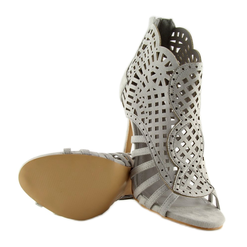 Cizme gri cu vârf deschis M286 gri 2