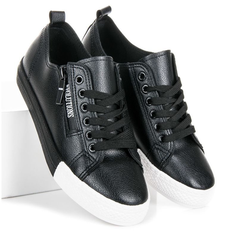 Adidași pe platformă negru 1