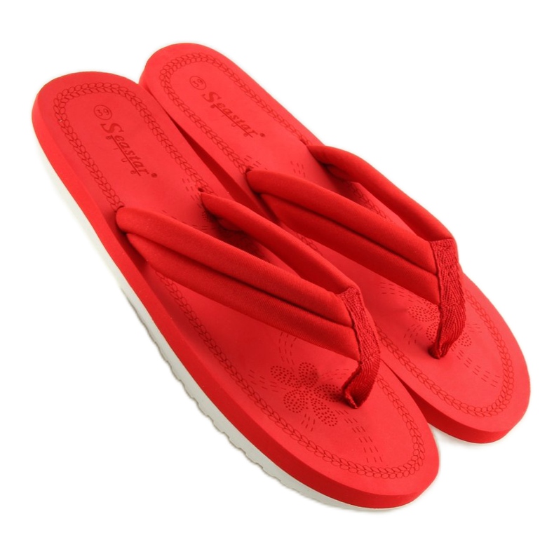 Roșu Flip-flops roșii pentru femei CK38 roșu roşu 2