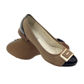 Neścior Pompe cu cataramă bej galben maro negru 3