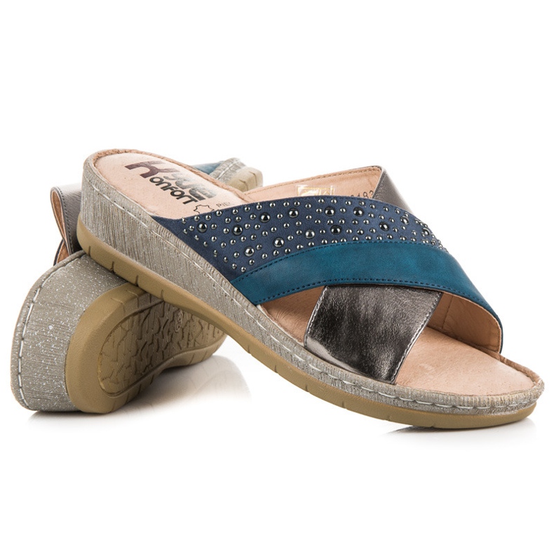 Kylie Papuci casual albastru 1