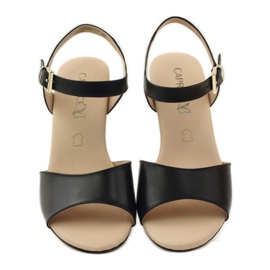 Pantofi dama Caprice sandale din piele 28213 negru 4