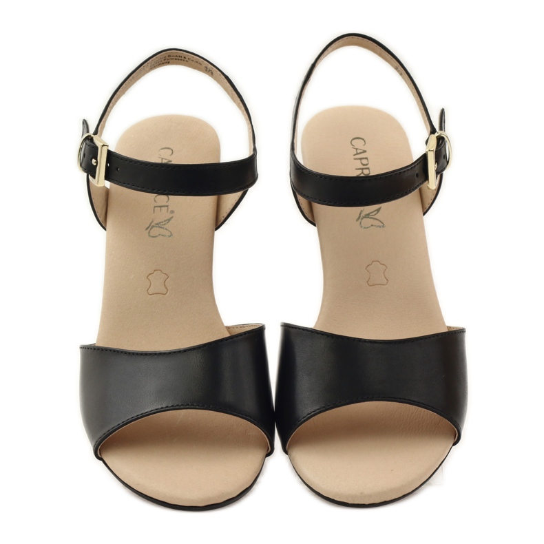 Pantofi dama Caprice sandale din piele 28213 negru 4
