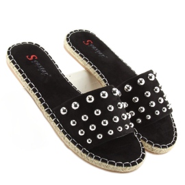 Espadrile negre papuci dama negri negru 1