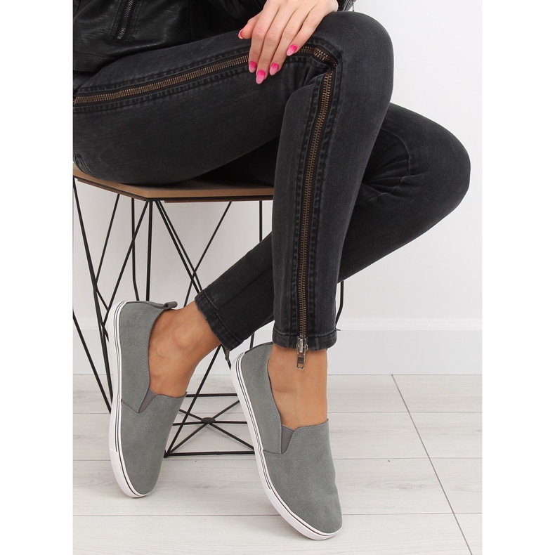 Tenisi gri XL07P D.GRAY alunecoși 1