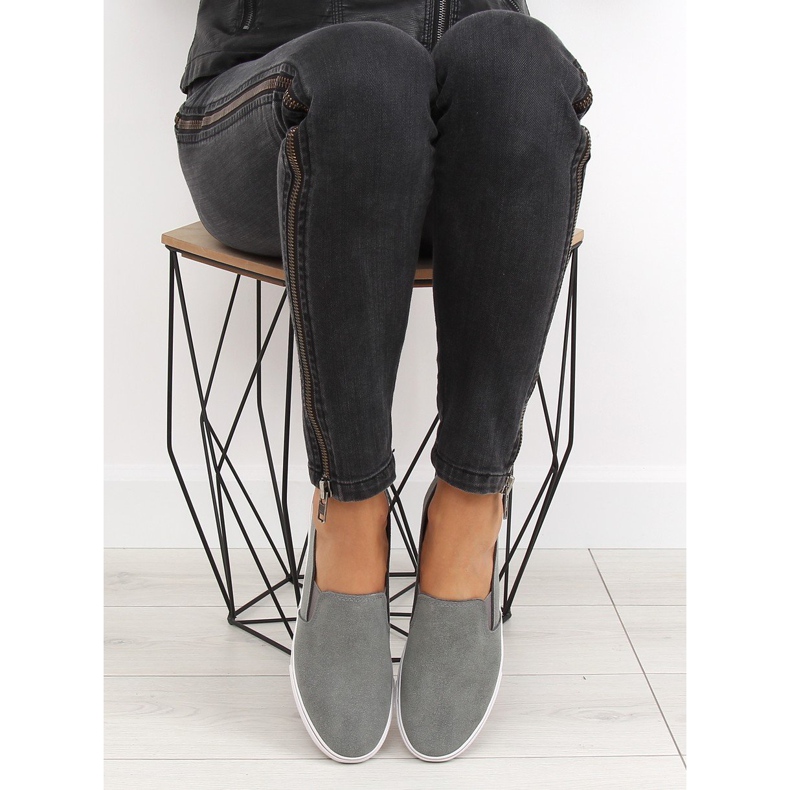 Tenisi gri XL07P D.GRAY alunecoși 2