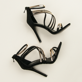 Vinceza Sandale negre cu toc inalt negru 1