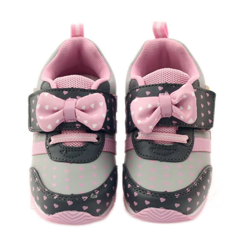 American Club Pantofi sport americani cu branț din piele roz gri 4