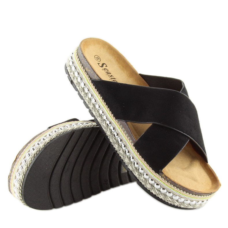 Papuci negri pentru femei CK15P negri negru 1