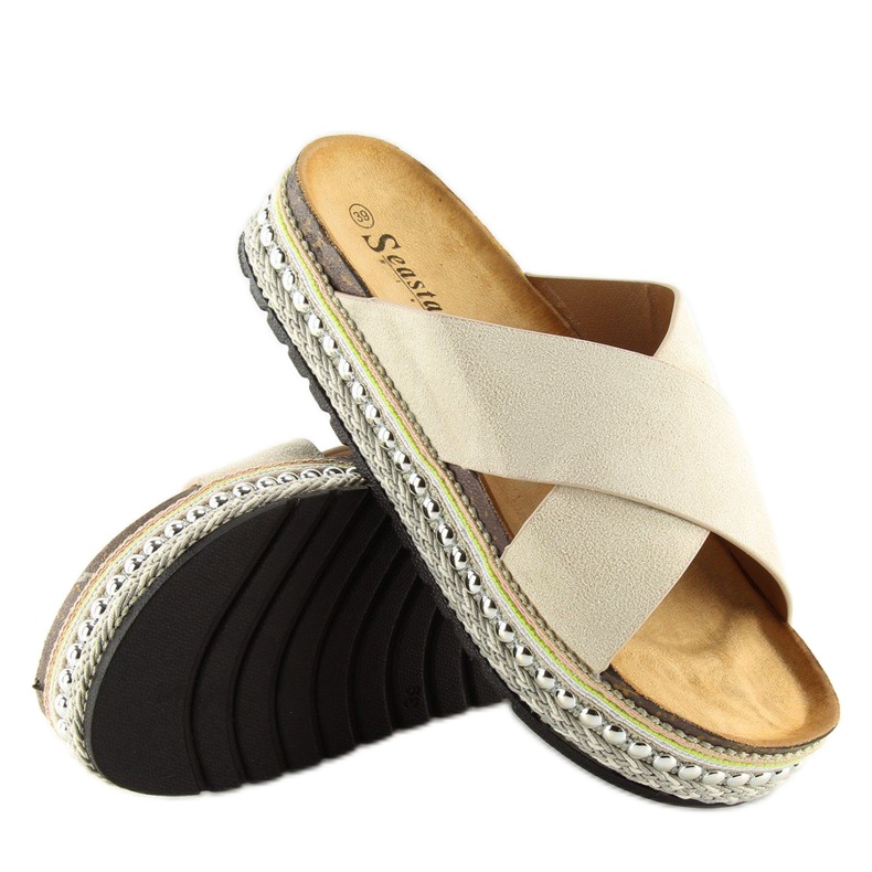 Papuci dama bej CK15P bej 1