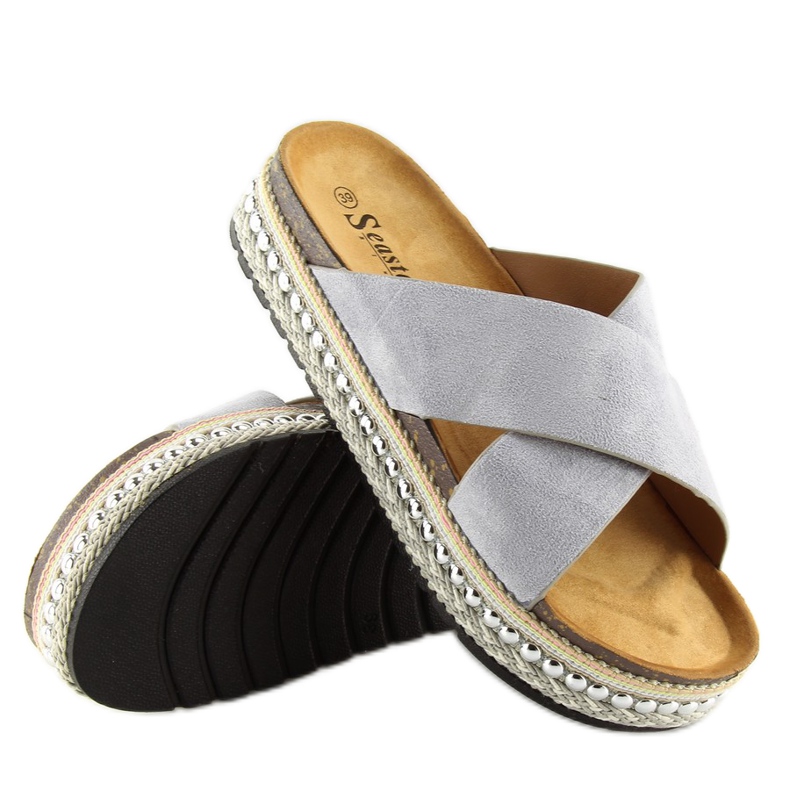 Gri Papuci gri pentru femei CK15P gri 1