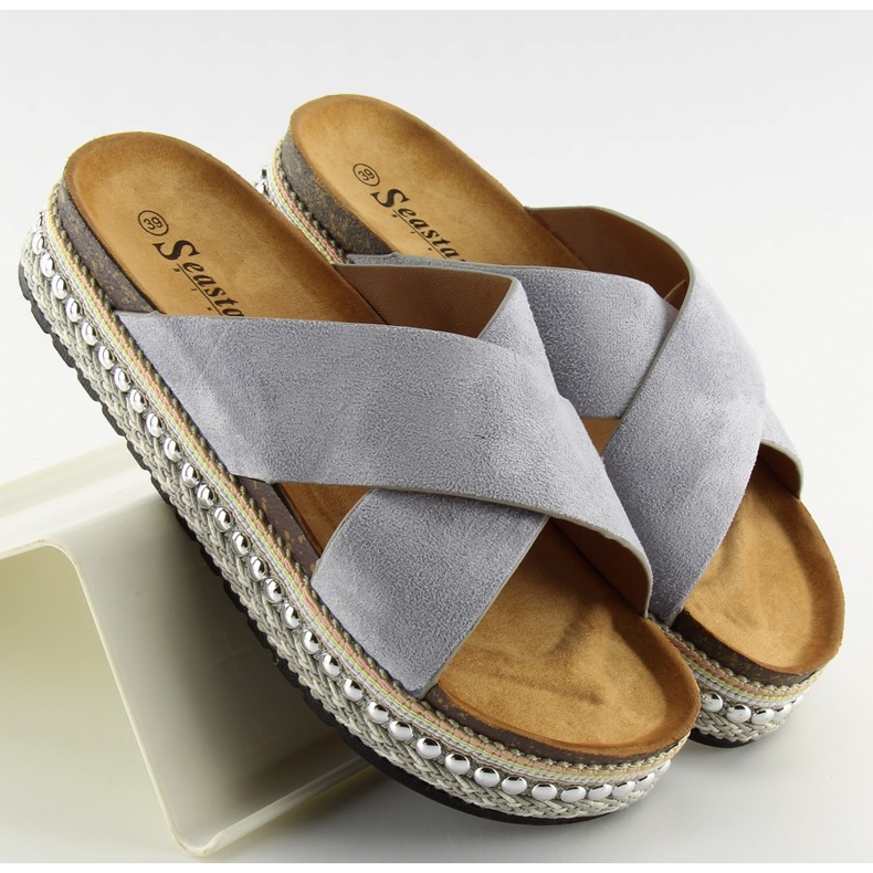 Gri Papuci gri pentru femei CK15P gri 2