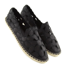 Espadrile negre ajurate pentru femei LT86 negre negru 1