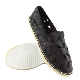 Espadrile negre ajurate pentru femei LT86 negre negru 2