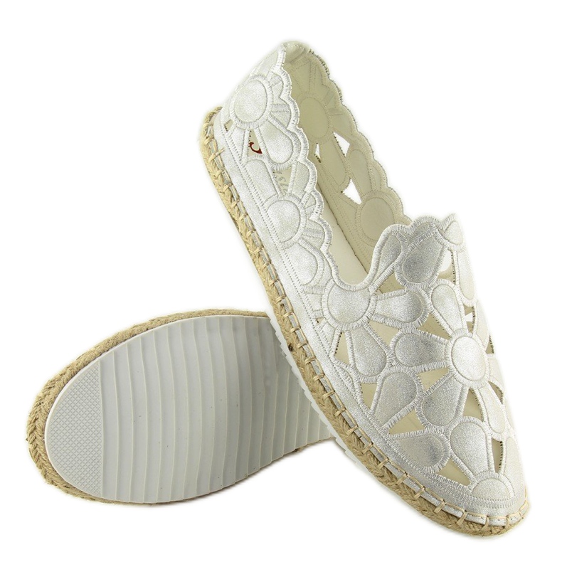 Espadrile albe ajurate de damă LT86 White 2