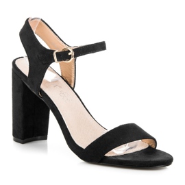 Vinceza Sandale negre pe stâlp negru 1