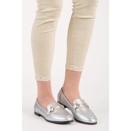 Vices Mocasini cu slip-on argintii gri 2
