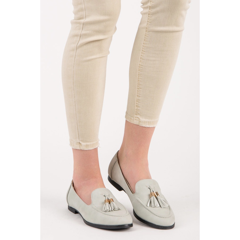 Vices Mocasini cu franjuri gri 2