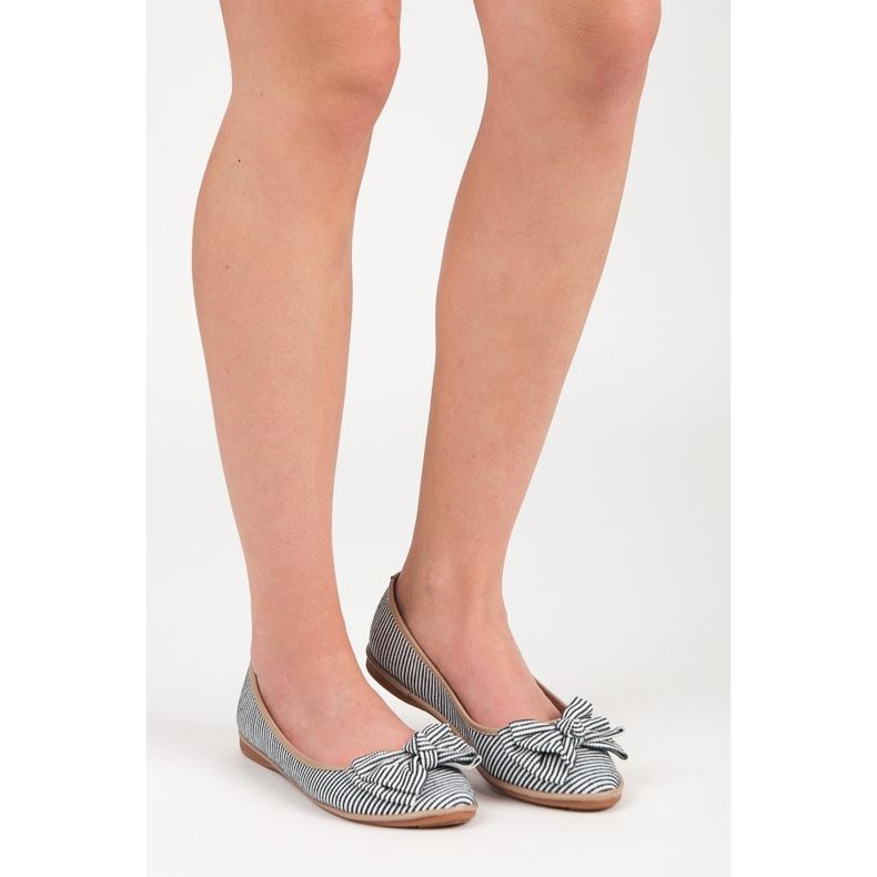 Seastar Balerini striați cu fundă negru 1