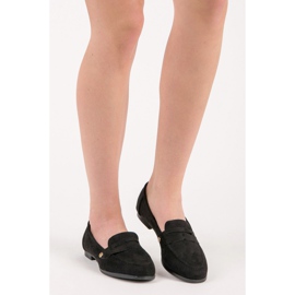 Seastar Mocasini din piele intoarsa negru 1
