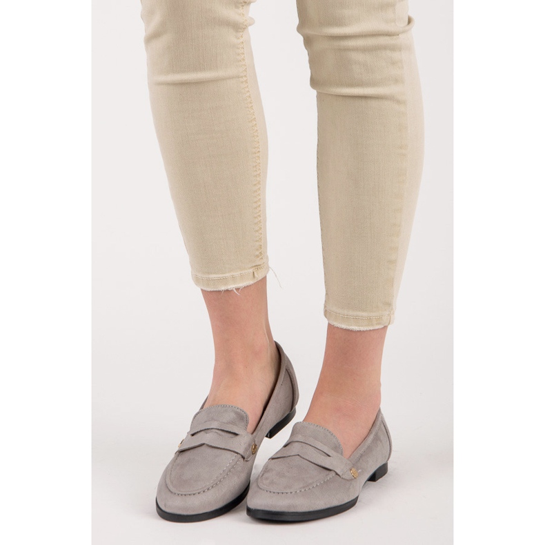 Seastar Mocasini din piele intoarsa gri 1