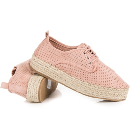Seastar Espadrile ajurate pe platformă roz 4