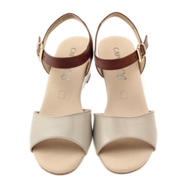 Pantofi dama Caprice sandale din piele 28213 maro 4