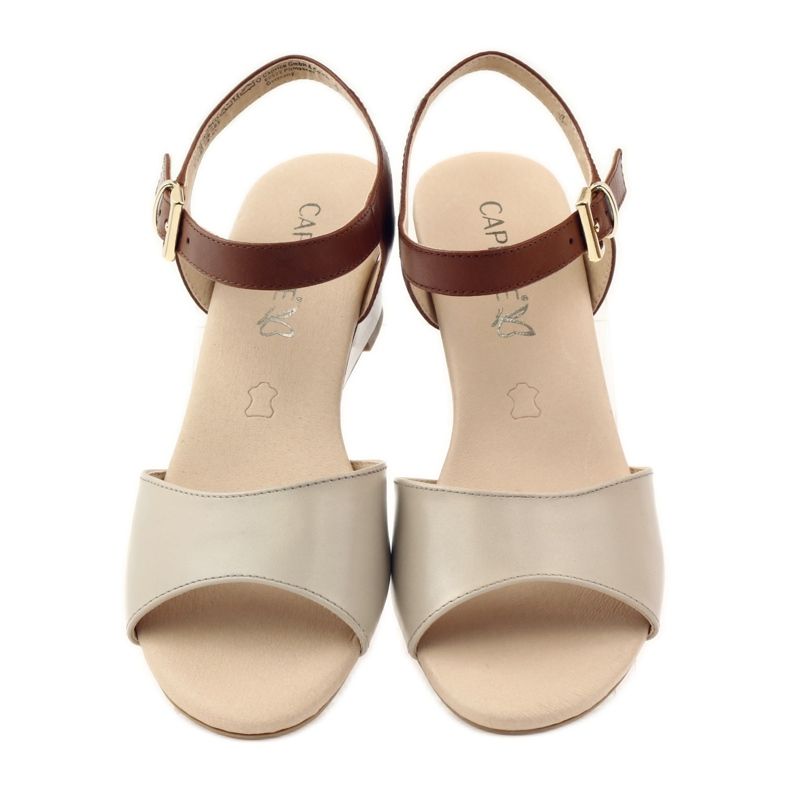 Pantofi dama Caprice sandale din piele 28213 maro 4