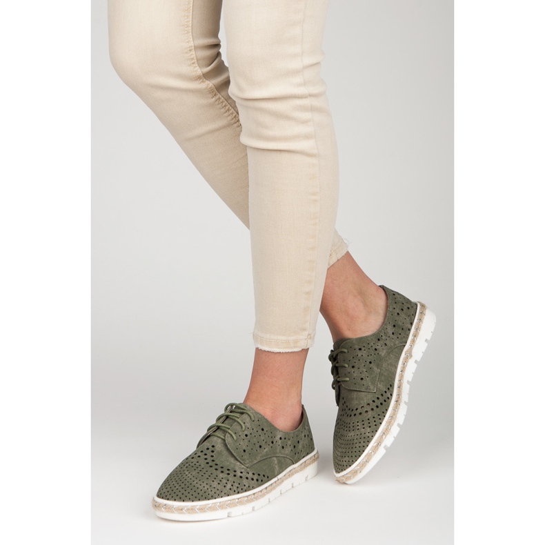 Kylie Espadrile ajurate verde 2