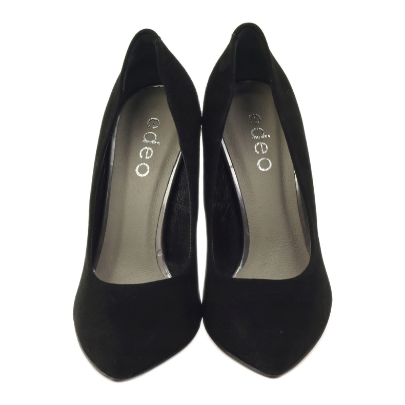 Edeo Pompi din piele cu toc inalt 3162 negru 4 Edeo Pompi din piele cu toc inalt 3162 negru 4