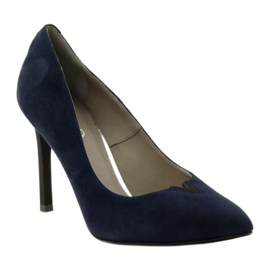 Pompe din piele Edeo pe Szpilka 3180 Navy Blue albastru 1 Pompe din piele Edeo pe Szpilka 3180 Navy Blue albastru 1