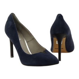 Pompe din piele Edeo pe Szpilka 3180 Navy Blue albastru 3 Pompe din piele Edeo pe Szpilka 3180 Navy Blue albastru 3