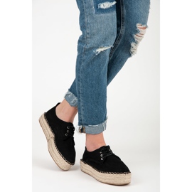 Seastar Espadrile deschise pe platformă negru 2