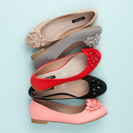 Vices Balerini de dama cu flori negru 1