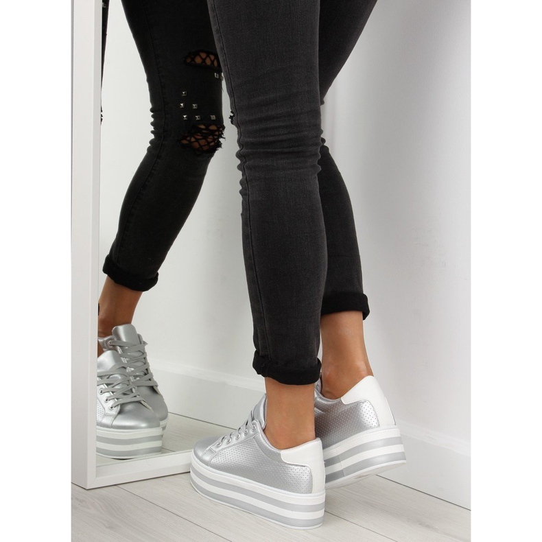 Argintiu NB183P Tenisi argintii pe talpa inalta gri 1