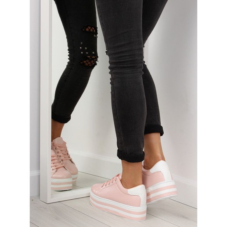 Adidași roz roz pe talpă înaltă 2