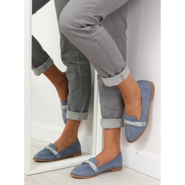 H8-110 Blue Mocasini de dama albastri albastru 1