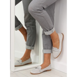 Gri Mocasini gri de dama H8-110 Gri 1