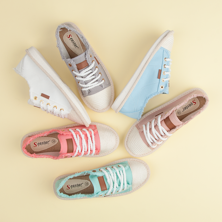 Seastar Tenisi cu siret, espadrile alb 1