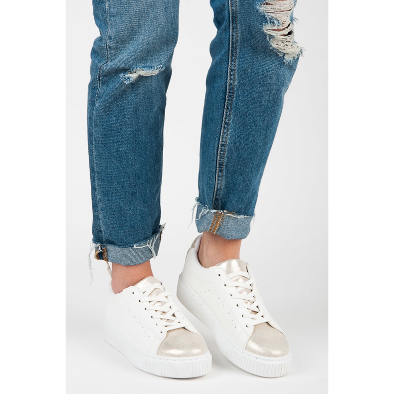 Adidași cu imprimeu șarpe legat alb 1