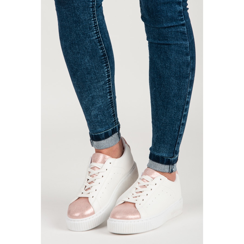 Adidași cu imprimeu șarpe legat alb 2