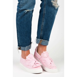 Tenisi slip-on cu fundita roz 2