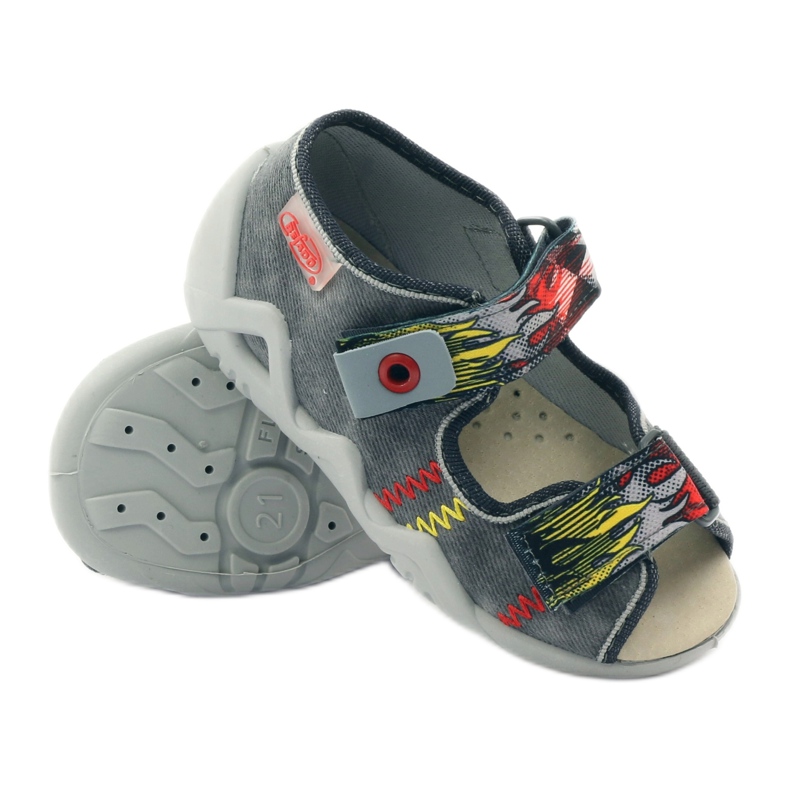 Befado pentru copii Sandals Sandals Insert 350p073 pentru gri velcro 3