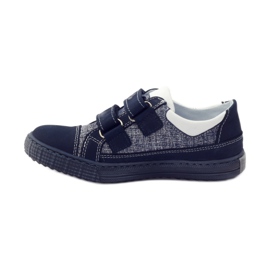 Pantofi cu velcro Ren But 4299 bleumarin albastru marin alb 2
