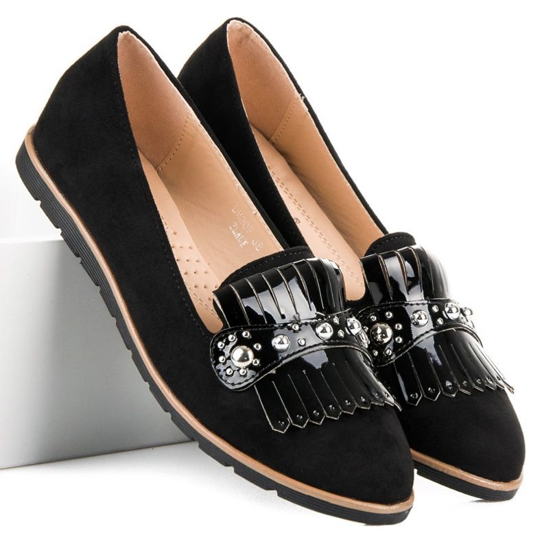 Seastar Mocasini din piele intoarsa cu franjuri negru 1 Seastar Mocasini din piele intoarsa cu franjuri negru 1
