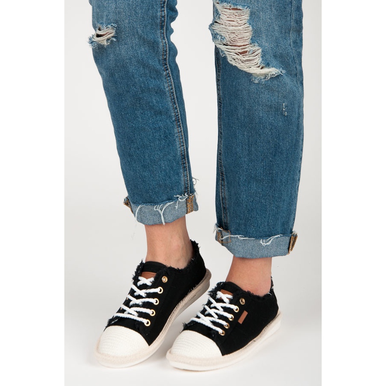 Seastar Espadrile cu șireturi negru 1