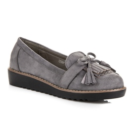 Seastar Mocasini cu franjuri gri 1